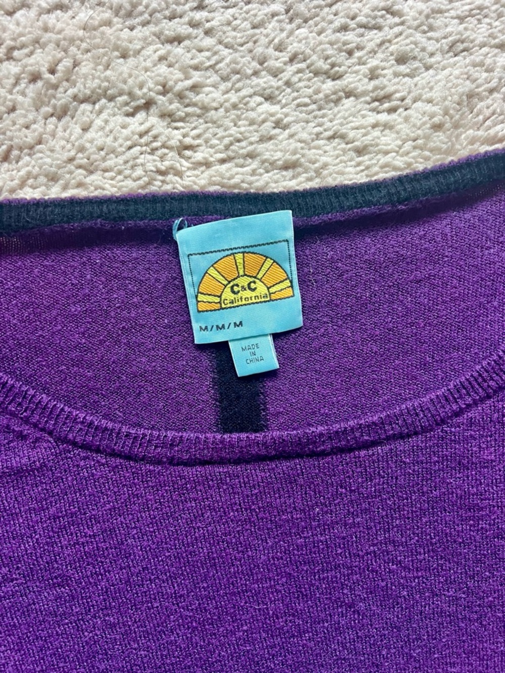 C&C California Purple Crewneck Lightweight Sweater - Picture 4 of 4